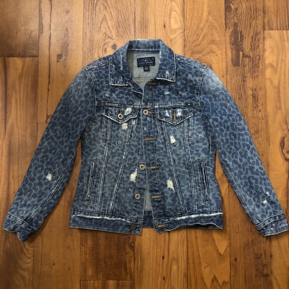 cheetah print denim jacket